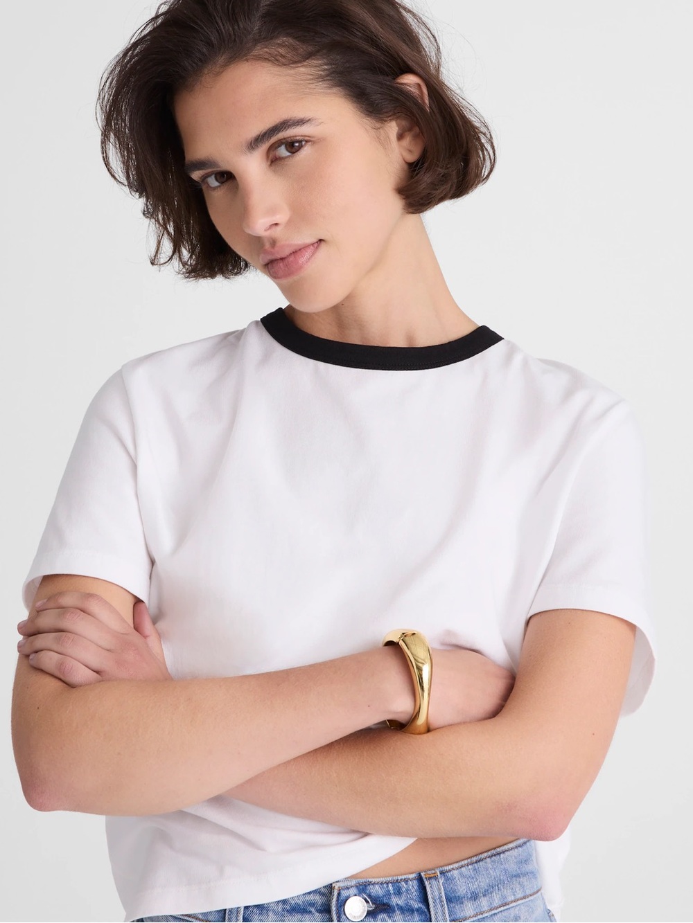 Madewell The Perfect Crewneck Tee in Allday Jersey S